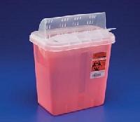 5 Quart Red Sharps Container, Open